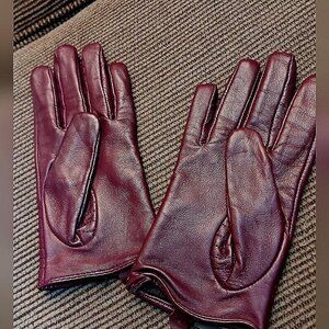 Jobis Genuine Leather Gloves Burgundy Elegant Luxe Minimalist Weather Essential